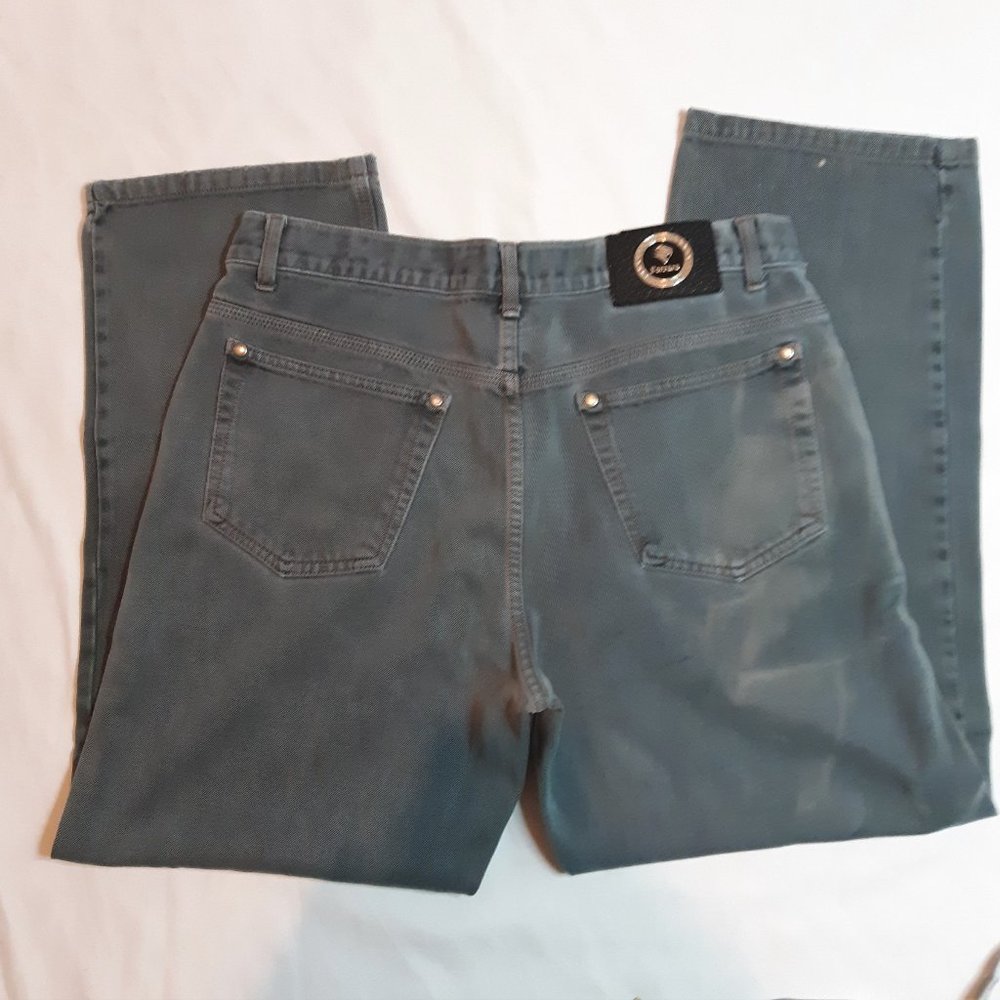 Vintage Ferrara 36x30 Jeans Blue Gray Stone Heavy Soft Denim Straight Leg